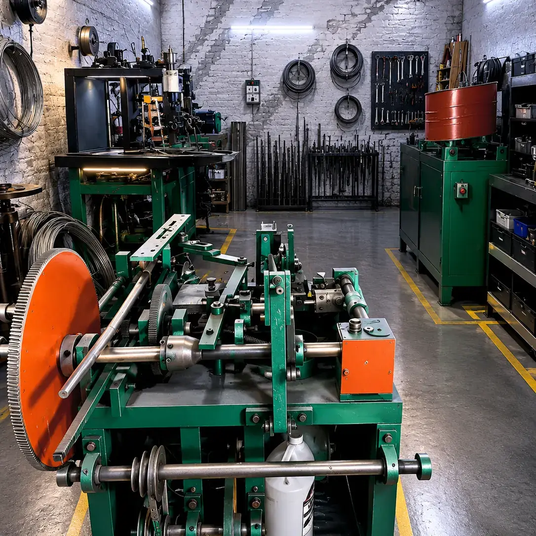 Spring coiling machine in operation at Chetak Spring & Engineers