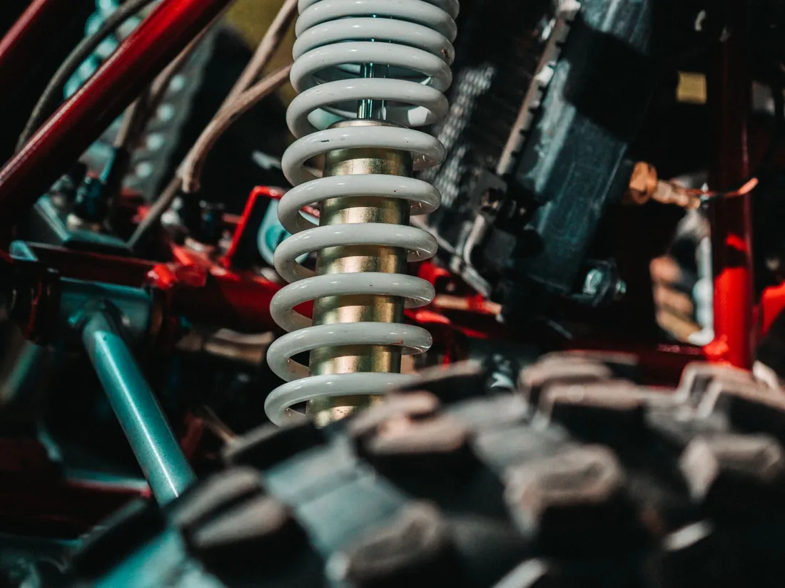 A coil spring on a vehicle suspension unit