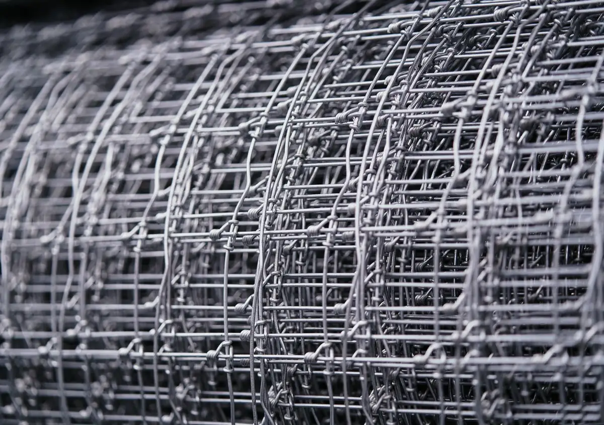 A roll of galvanised steel wire mesh