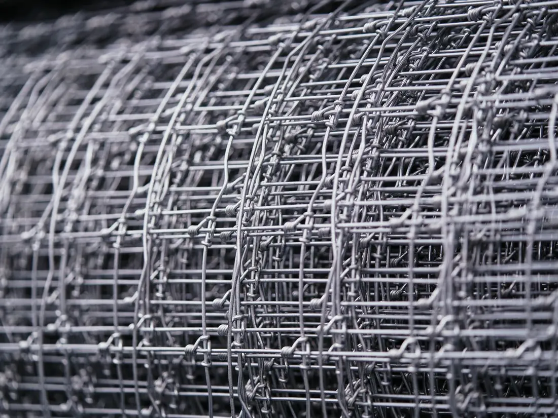 A roll of welded steel wire mesh